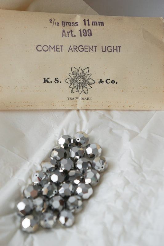 Swarovski Comet Argent Light, 24 Stück, 11 mm, Kugelform, Kristallperlen