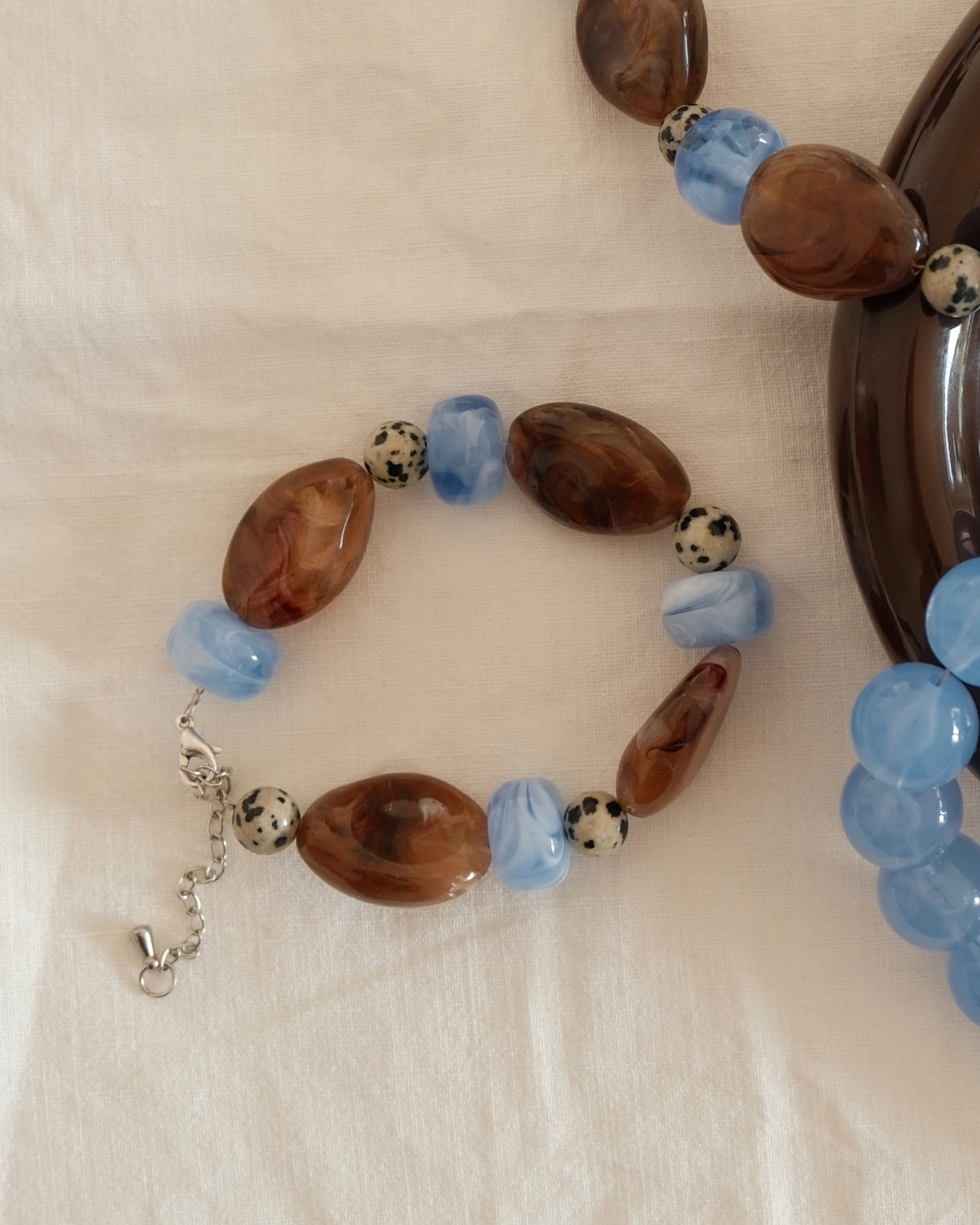 Tilda | Armband braun-blau, wasserfest