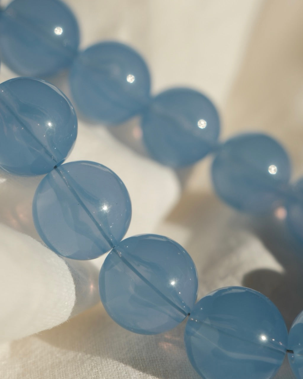 Ida | Perlenkette hellblau, wasserfest
