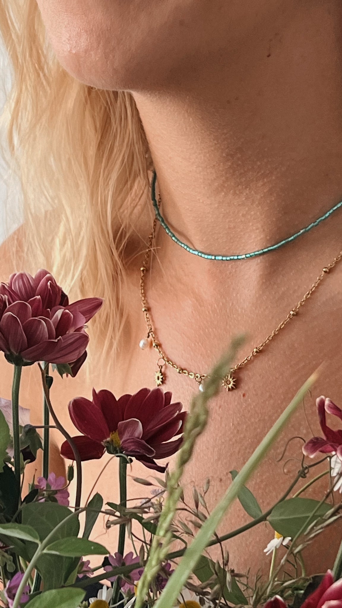 Lane | Goldkette mit Süßwasserperlen