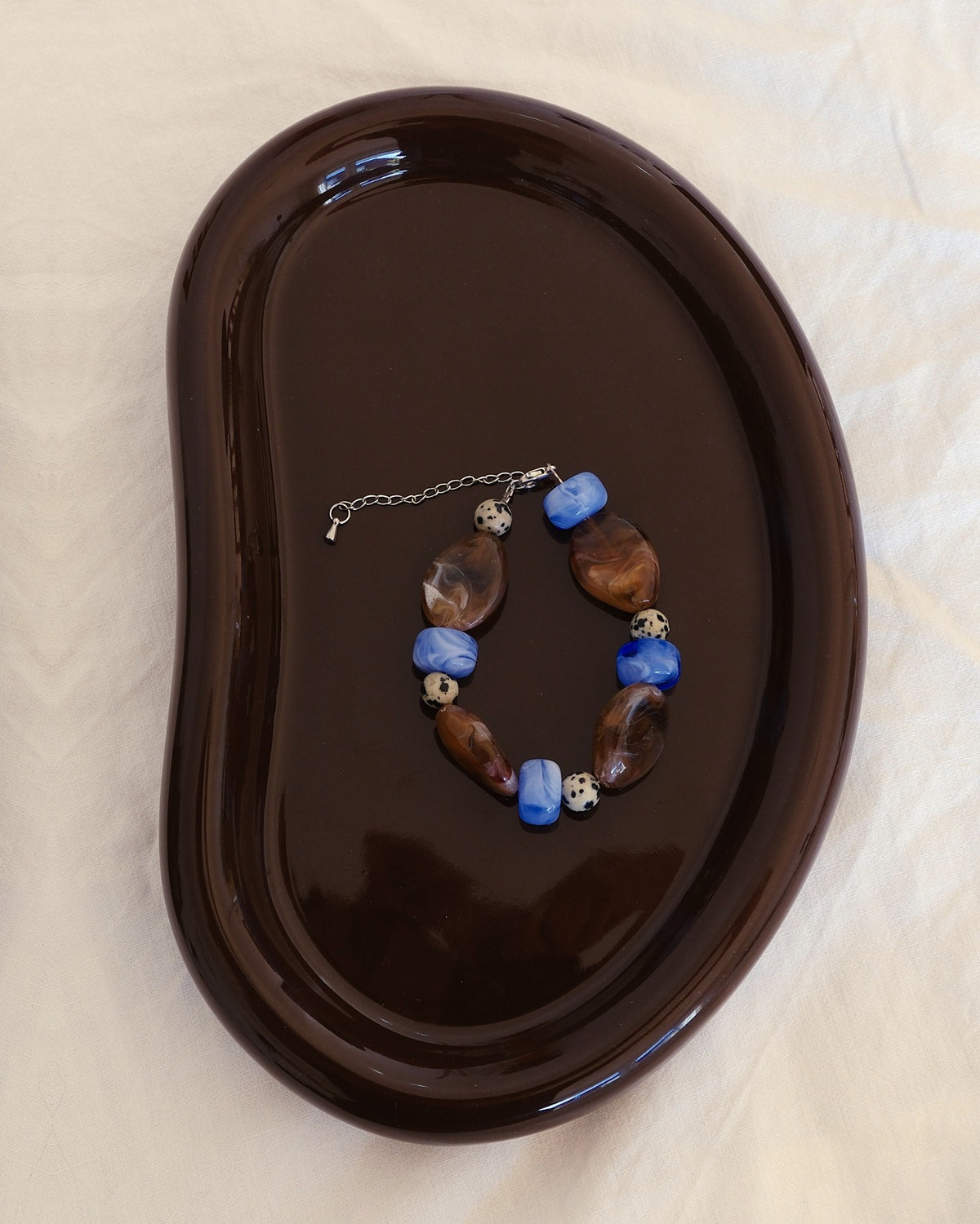 Tilda | Armband braun-blau, wasserfest